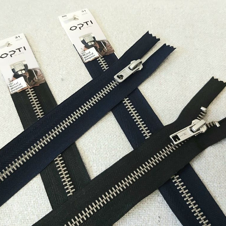 Vetoketju M60Avo hopea metalliketju takkeihin 40-80 cm musta ja sininen