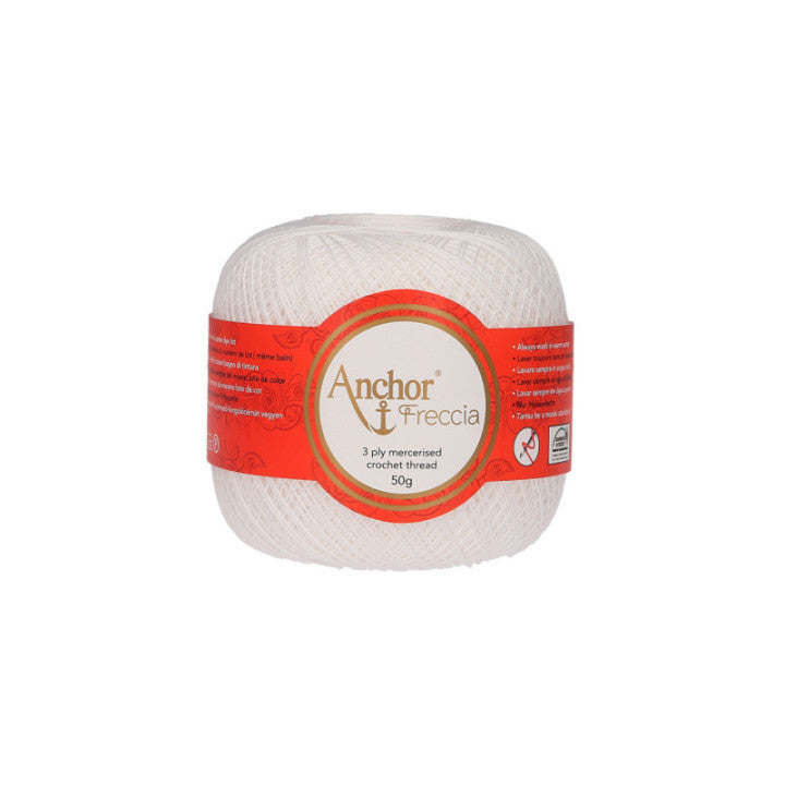 Virkkauslanka Anchor Freccia12 50g valkoinen 7901