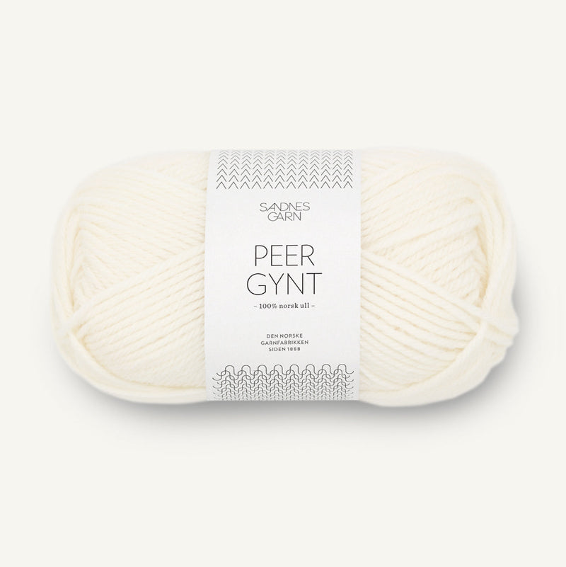 Sandnes Garn norjalainen villalanka Peer Gynt 50g 1002 valkoinen