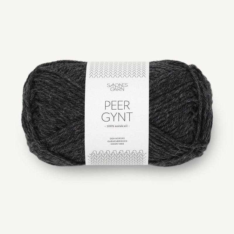 Sandnes Garn norjalainen villalanka Peer Gynt 50g hiilenmusta