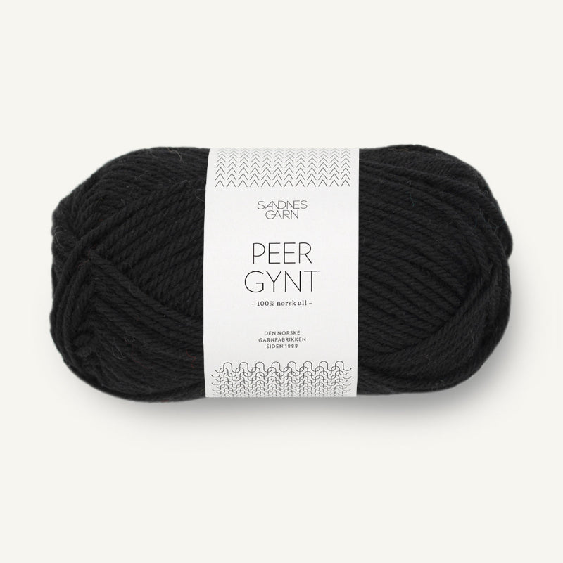 Sandnes Garn norjalainen villalanka Peer Gynt 50g musta