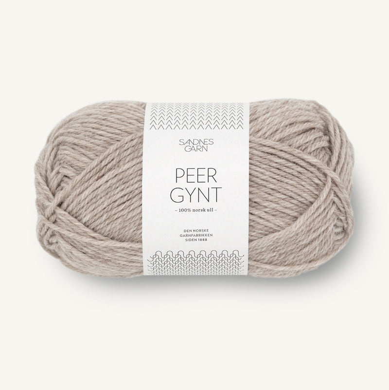 Sandnes Garn norjalainen villalanka Peer Gynt 50g 2650 meleerattu beige