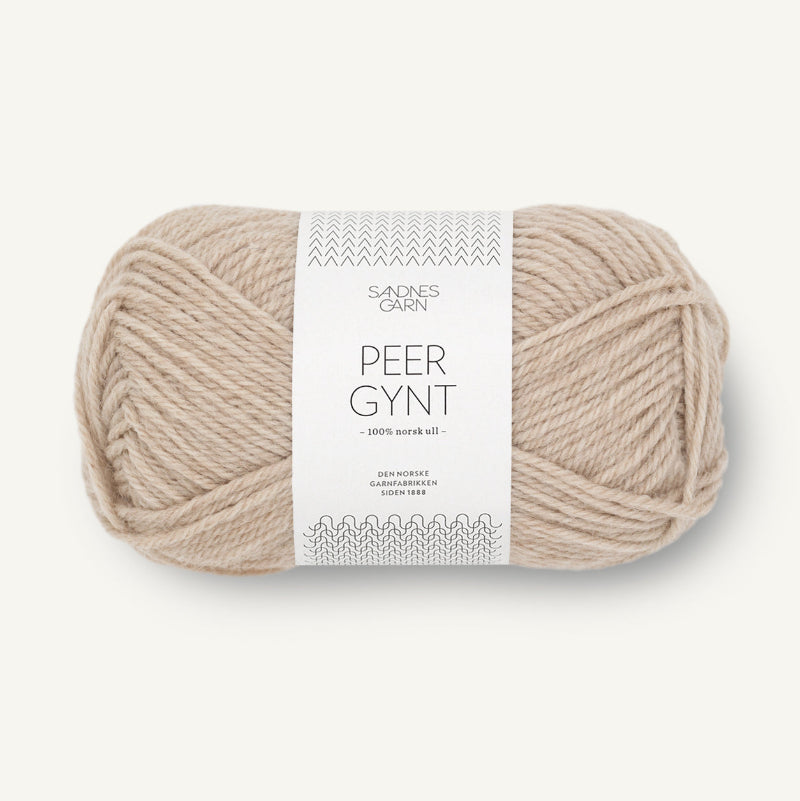 Sandnes Garn norjalainen villalanka Peer Gynt 50g 3021 vaalea meleerattu beige