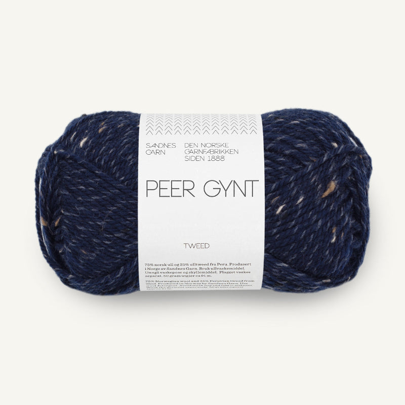 Sandnes Garn norjalainen villalanka Peer Gynt 50g 5585 sininen tweed