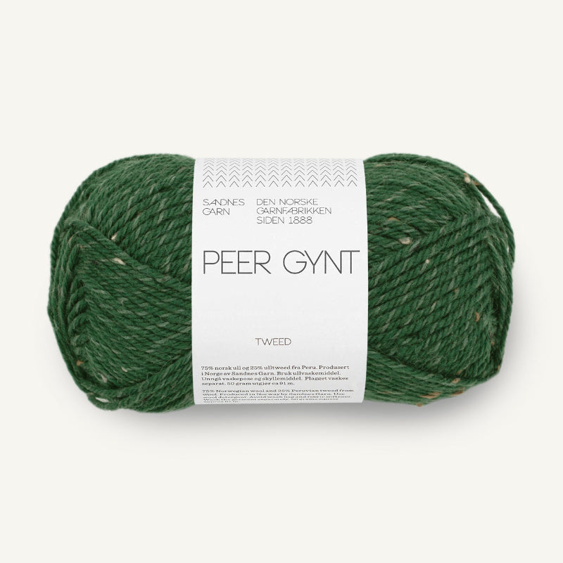 Sandnes Garn norjalainen villalanka Peer Gynt 50g 8085 vihreä tweed