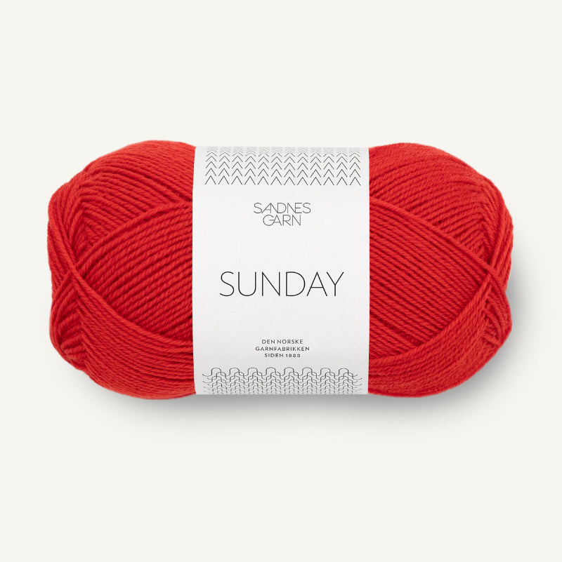 Sandnes Garn merinovilla lanka Sunday 50g 4018 Scarlet red punainen