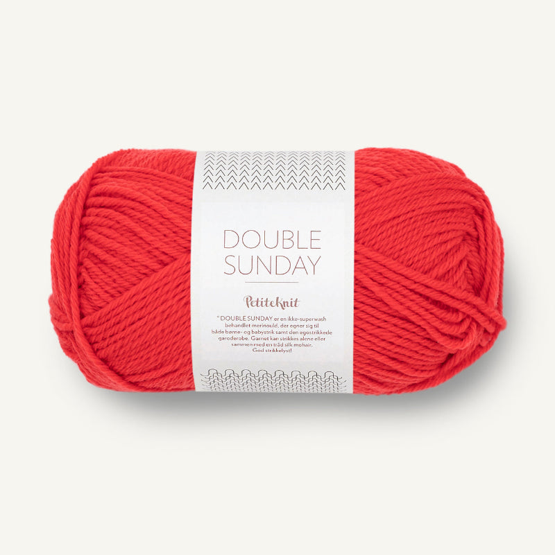 Sandnes Garn Double Sunday 50g merinovilla poppy unikon punainen