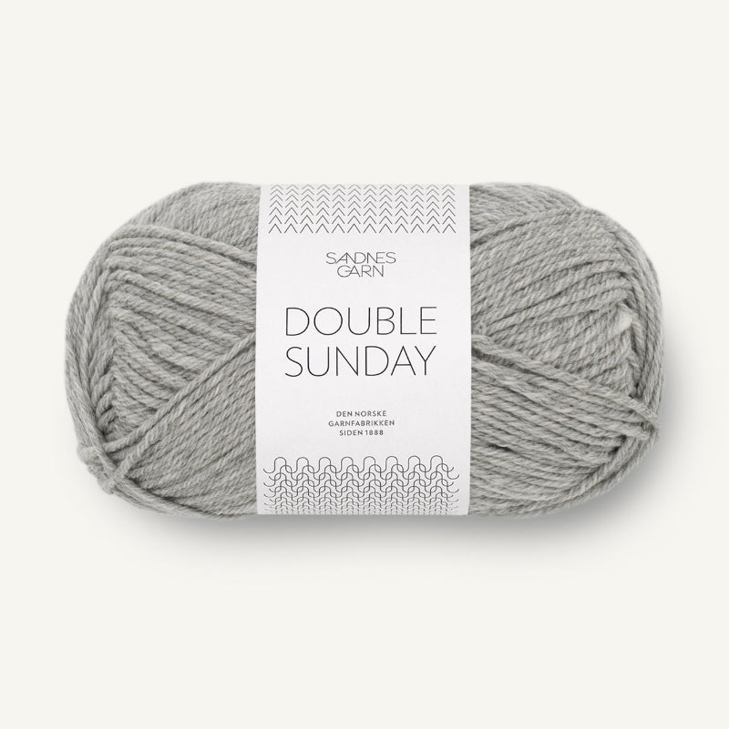 Sandnes Garn Double Sunday 50g merinovilla meleerattu harmaa 