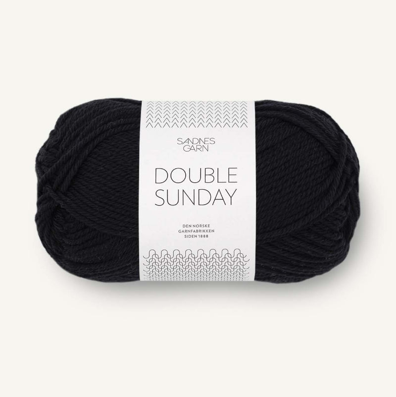 Sandnes Garn Double Sunday 50g merinovilla musta