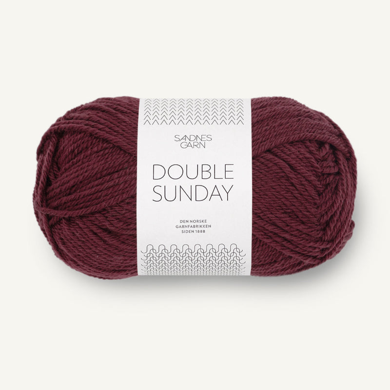 Sandnes Garn Double Sunday 50g merinovilla burgundi