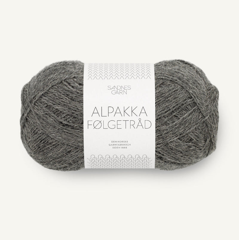 Sandnes Garn Alpakka Følgetråd 50 g alpakkalanka tumma meleerattu harmaa