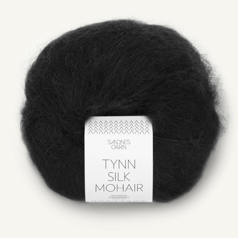 Sandnes Garn Tynn Silk Mohair 25g musta
