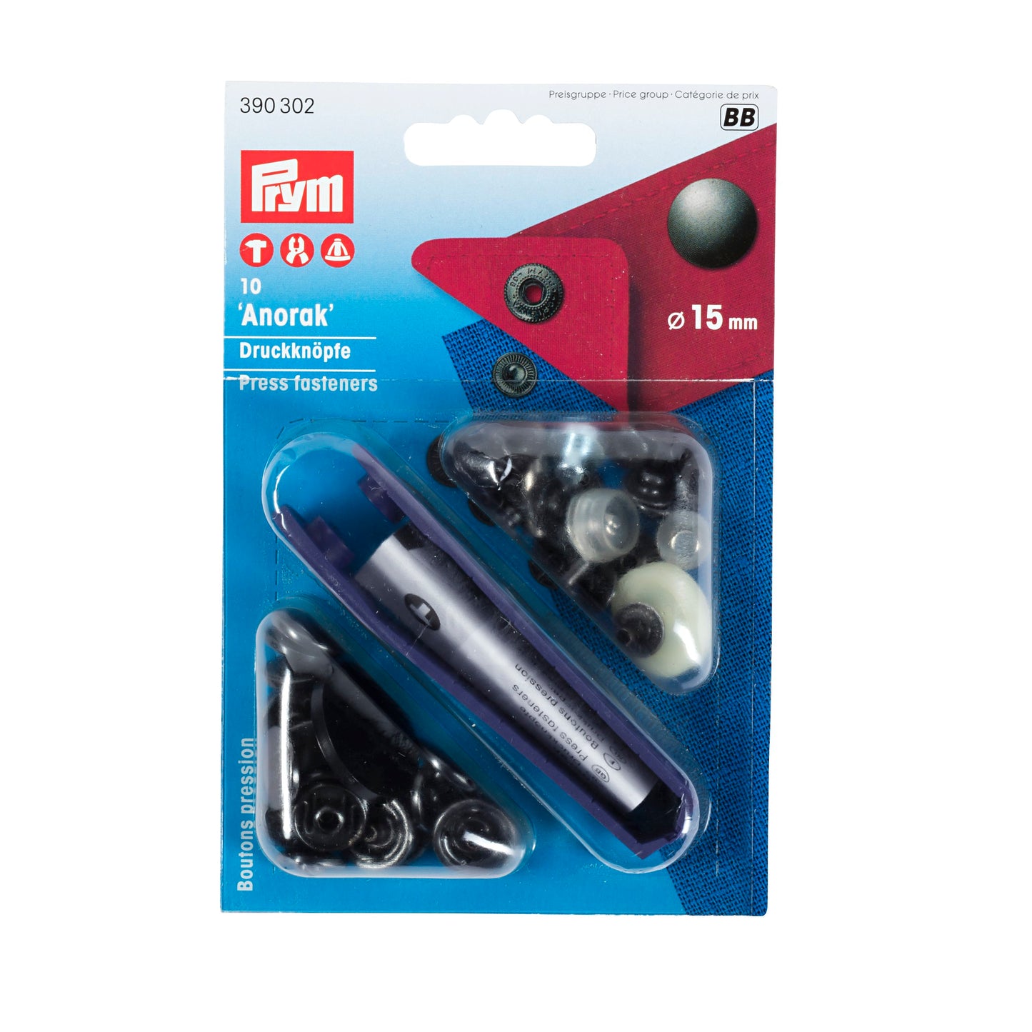 Prym Painonappi Anorak 15 mm