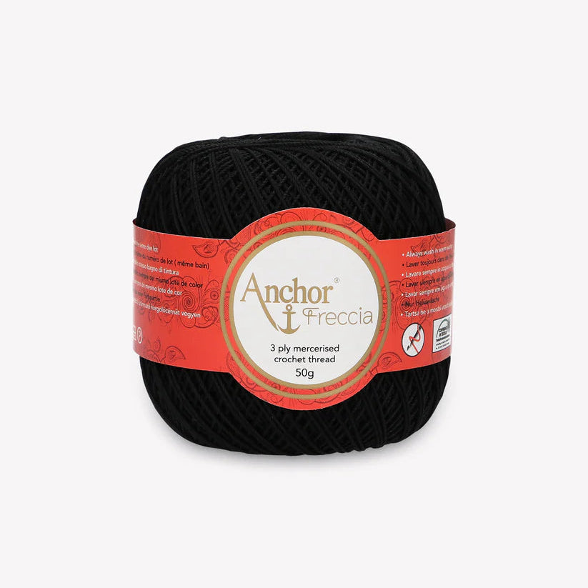 Virkkauslanka Anchor Freccia12 50g musta 403