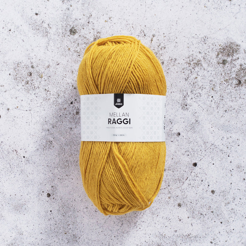 Järbo Mellan Raggi 28392 keltainen sukkalanka lankal
