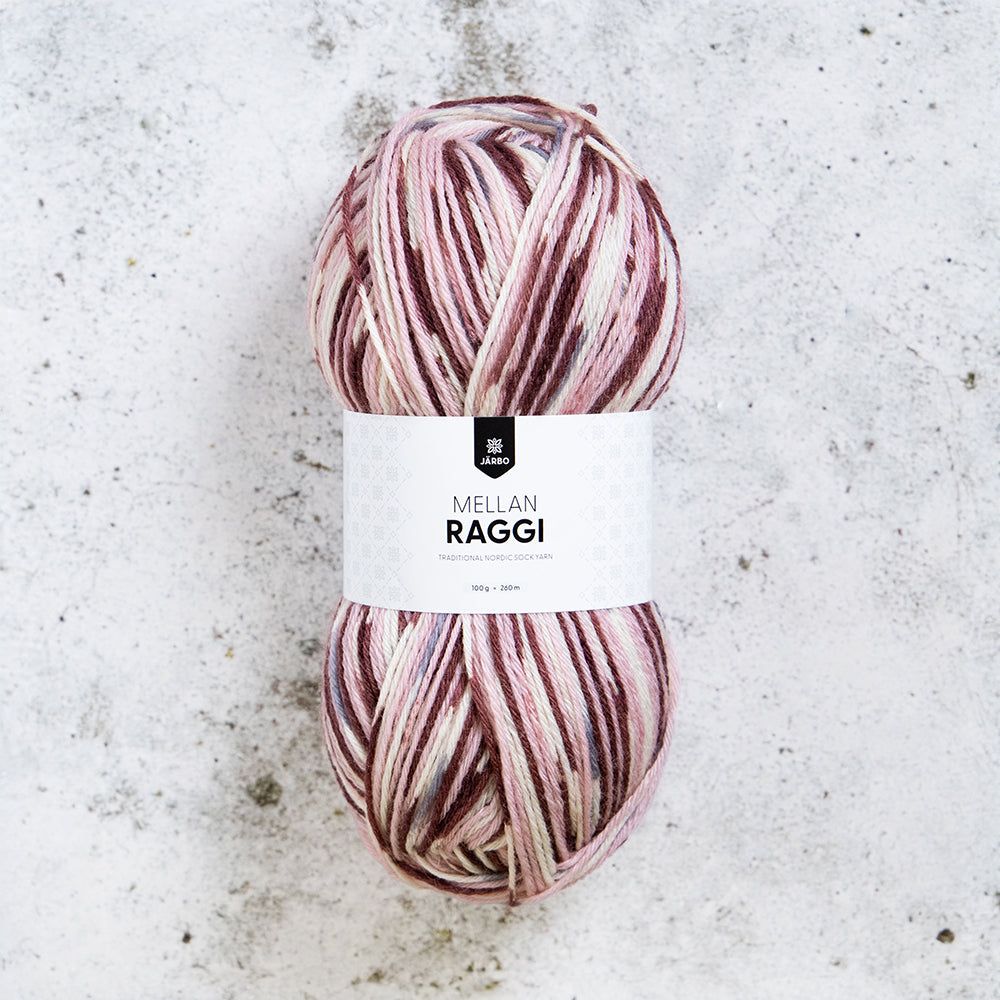 Järbo Mellan Raggi 28442 Rosette carpet sukkalanka mallisukka lanka