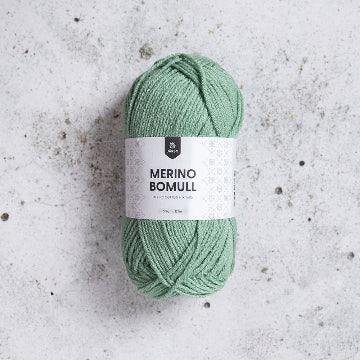 Järbo Merino Bomull merino puuvilla lanka 34015 basil vhreä