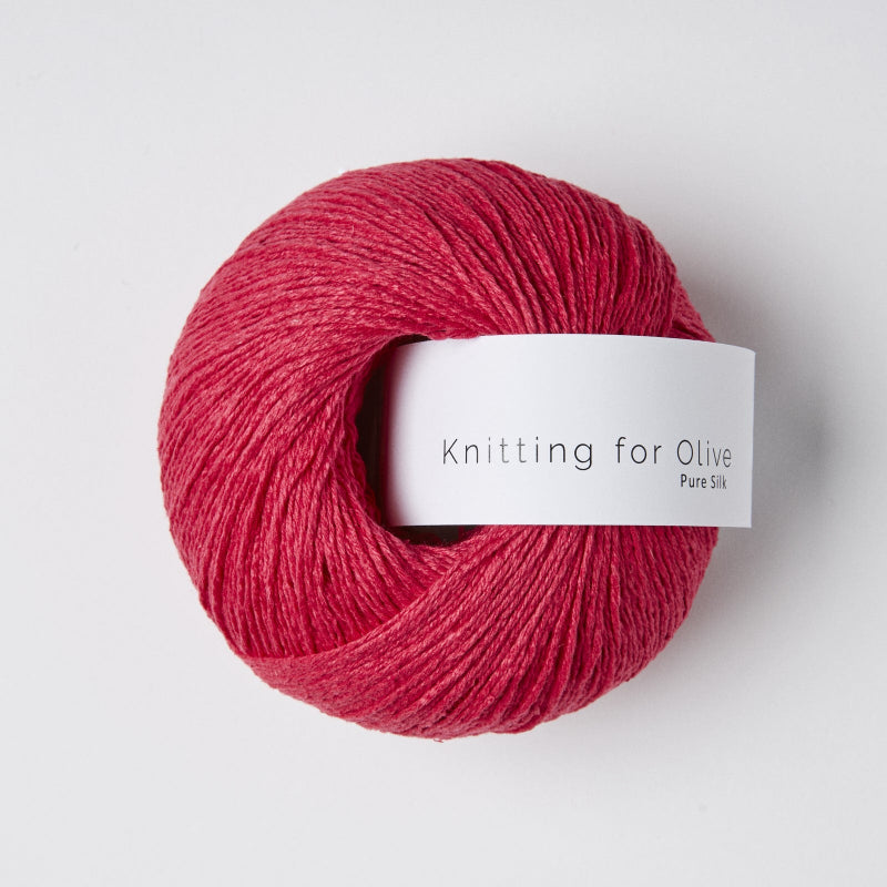 Knitting for Olive Ylellinen silkkilanka Pure Silk pink daisies 