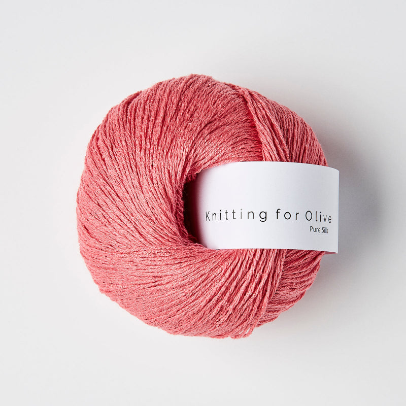 Knitting for Olive Ylellinen silkkilanka Pure Silk väri rashberry pink