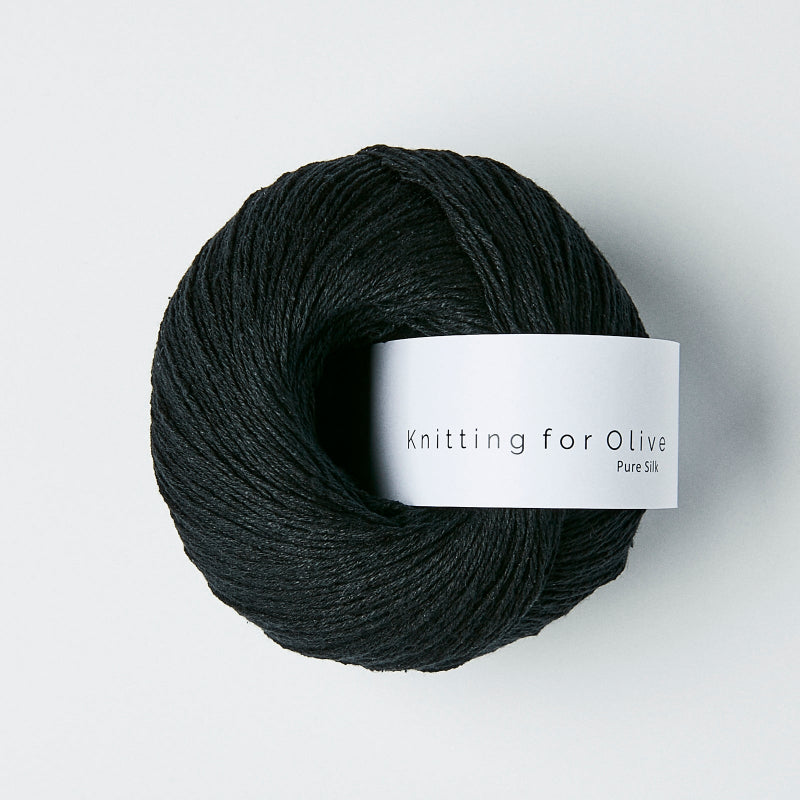 Knitting for Olive Ylellinen silkkilanka Pure Silk coal musta