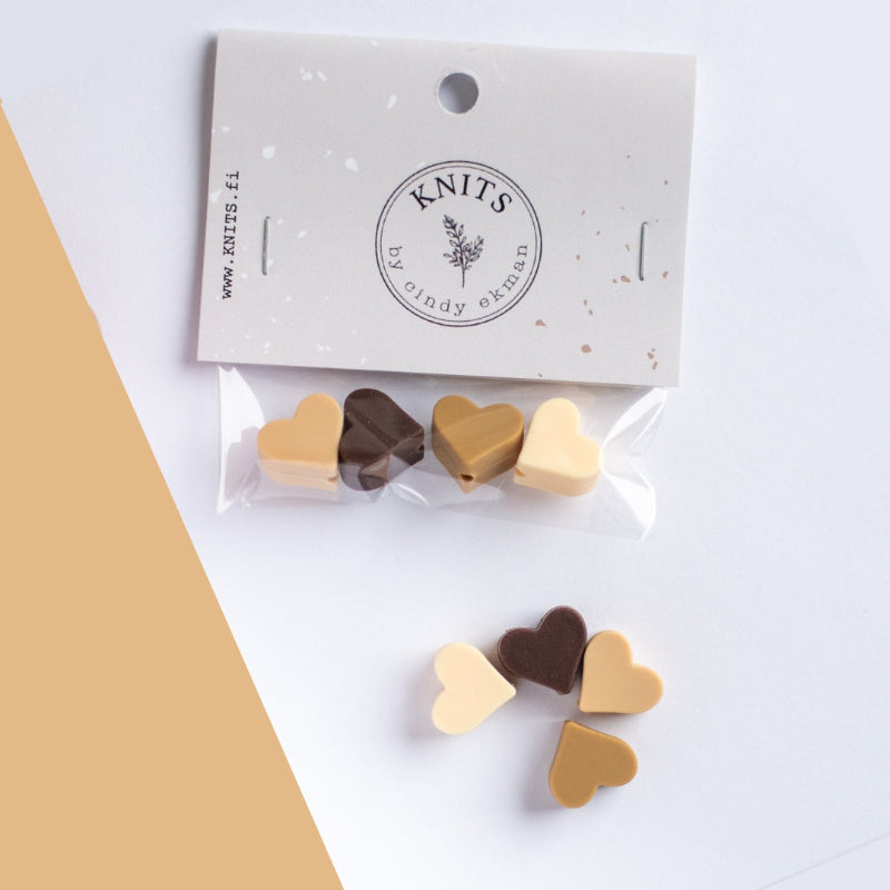 KNITS by Cindy Ekman stopparit sydämet Puikonpääsuoja – Heart Set 4 kpl neulonta