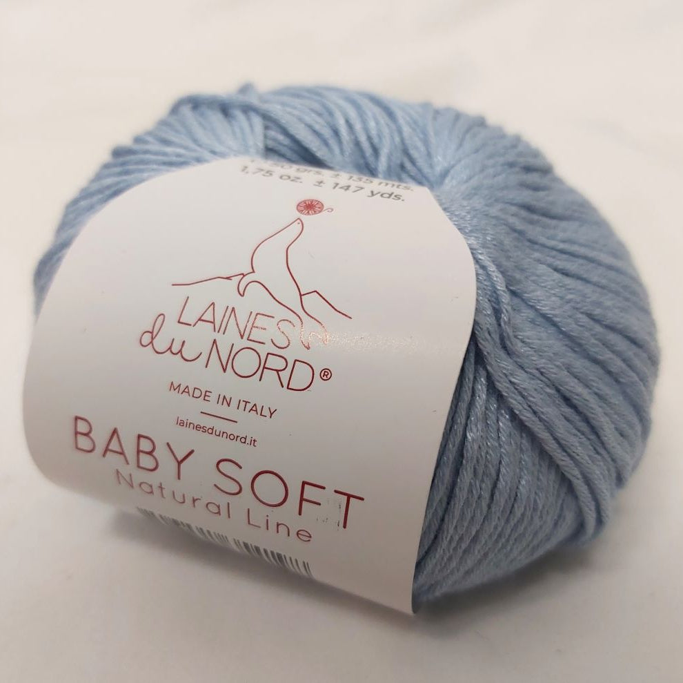 Laines du Nord Baby Soft puuvilla-soija kesälanka 204 vaaleansininen