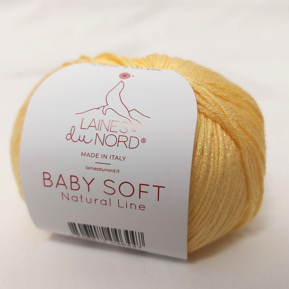 Laines du Nord Baby Soft puuvilla-soija kesälanka 407 keltainen