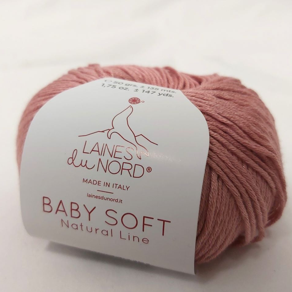 Laines du Nord Baby Soft puuvilla-soija kesälanka 626vanha roosa