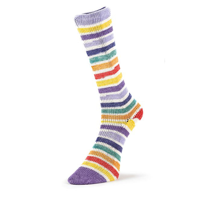 Laines du Nord Summer Socks Infinity raidallinen ja värikäs puuvillasukkalanka kesäsukkiin kaksi samanlaista