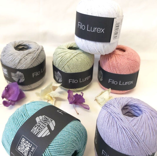 Lana Grossa Filo Lurex hillitty kiiltoinen juhla puuvillalanka