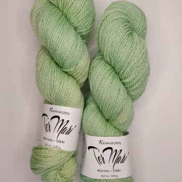 Marilta TerMari upea merino-silkkilanka 100g käsinvärjätty neulojalle