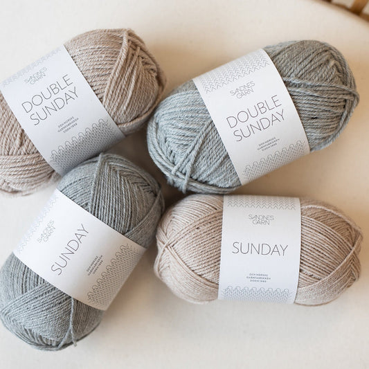 Sandnes Garn Double Sunday ja Sunday 50g merinovilla lanka