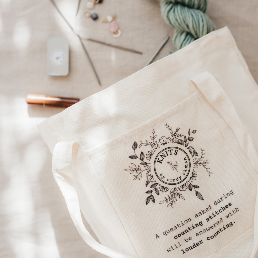 The Knits Tote bag - projektikassi