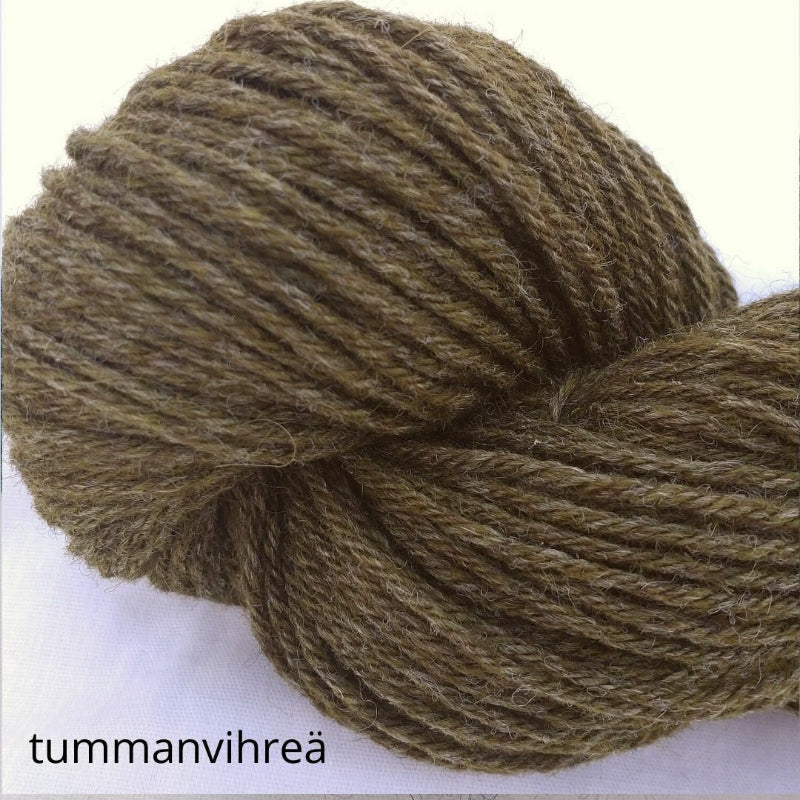 Vuonue Usko suomalainen sukkalanka 100g Paimiosta tummanvihreä