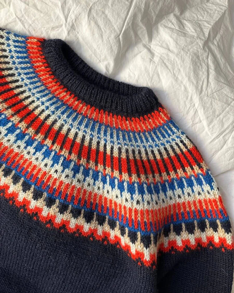 PetiteKnit Celeste Sweater Man -neuleohje (eng.)