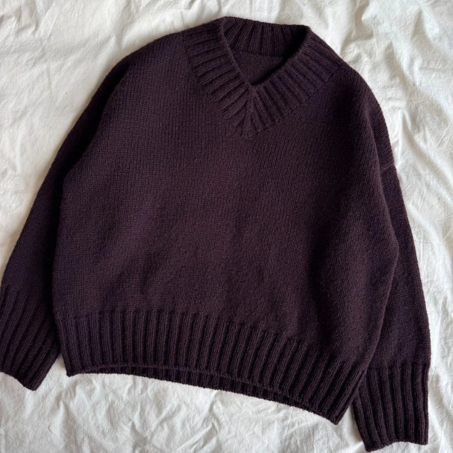 PetiteKnit Hannah Sweater V-neck V-pääntie neuleohje