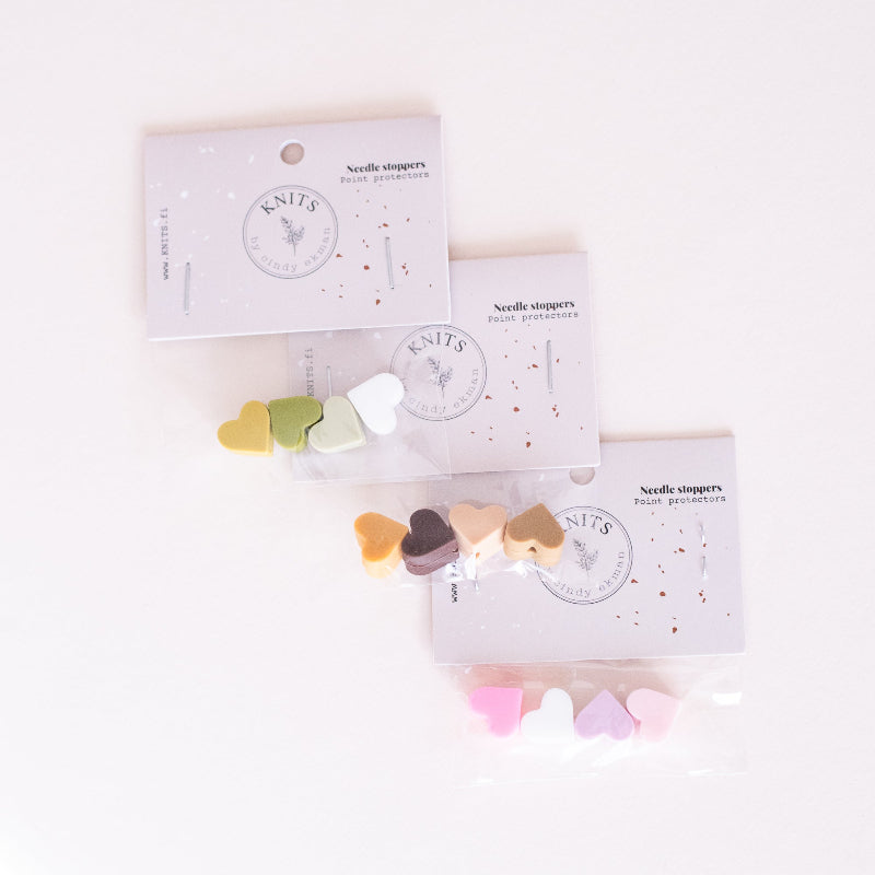 KNITS by Cindy Ekman stopparit sydämet Puikonpääsuoja – Heart Set 4 kpl neulonta